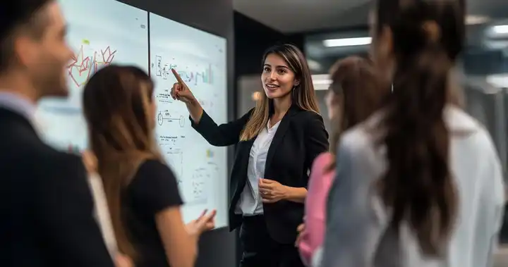 Fotografía de experto en desarrollo organizacional estableciendo una nueva arquitectura empresarial