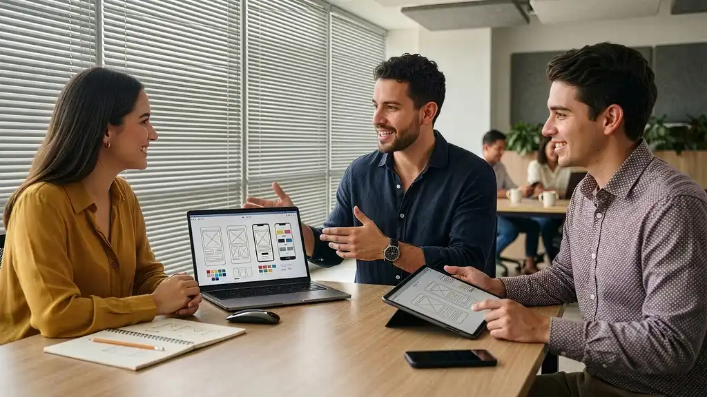 Profesional egresado del Diplomado en Diseño UX/UI trabajando en el diseño de una experiencia digital con herramientas de creación de productos web.