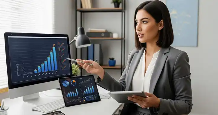 Imagen de profesional realizando los modelos financieros de una empresa para estimar escenarios de inversión. 