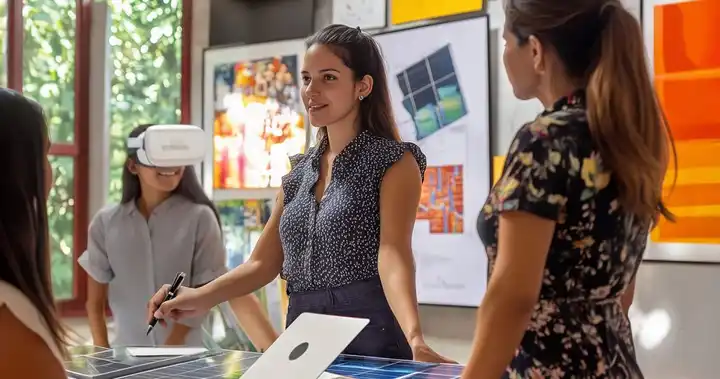 Imagen de personas aplicando los conocimientos en diplomados inteligencia artificial e innovación social