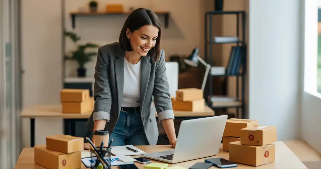 Imagen de una joven observando métricas en una pantalla, muestra de qué es la visibilidad en la identidad digital y su impacto.
