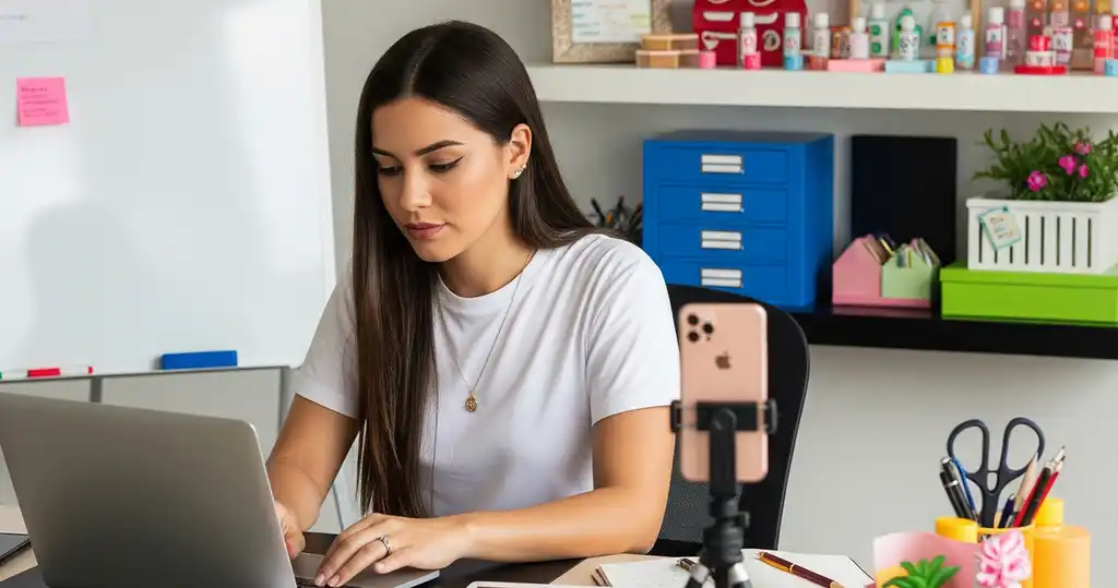 Fotografía de joven con su certificación storytelling creando una campaña optimizada para una empresa emergente.