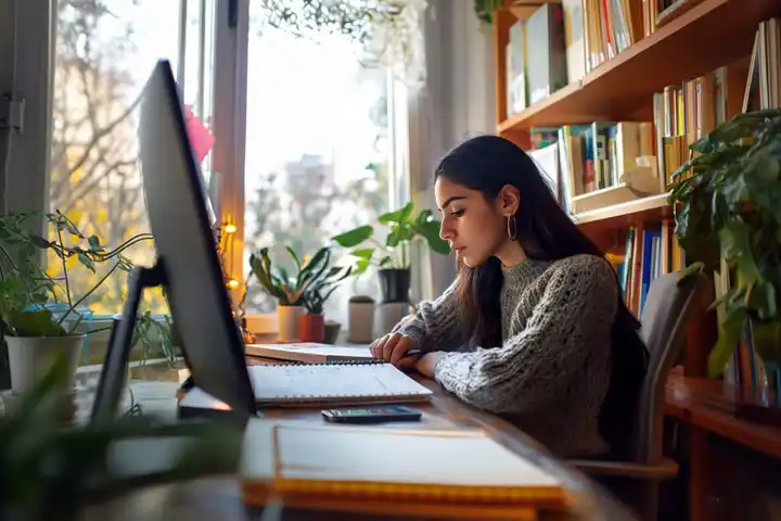 Una profesora diseñando un plan de innovación educativa